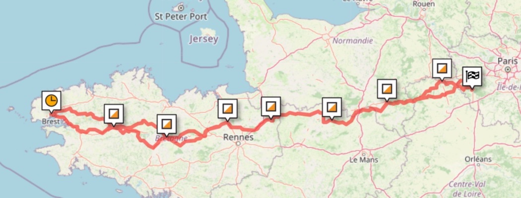 Ruta 1200 km Paris Brest Paris